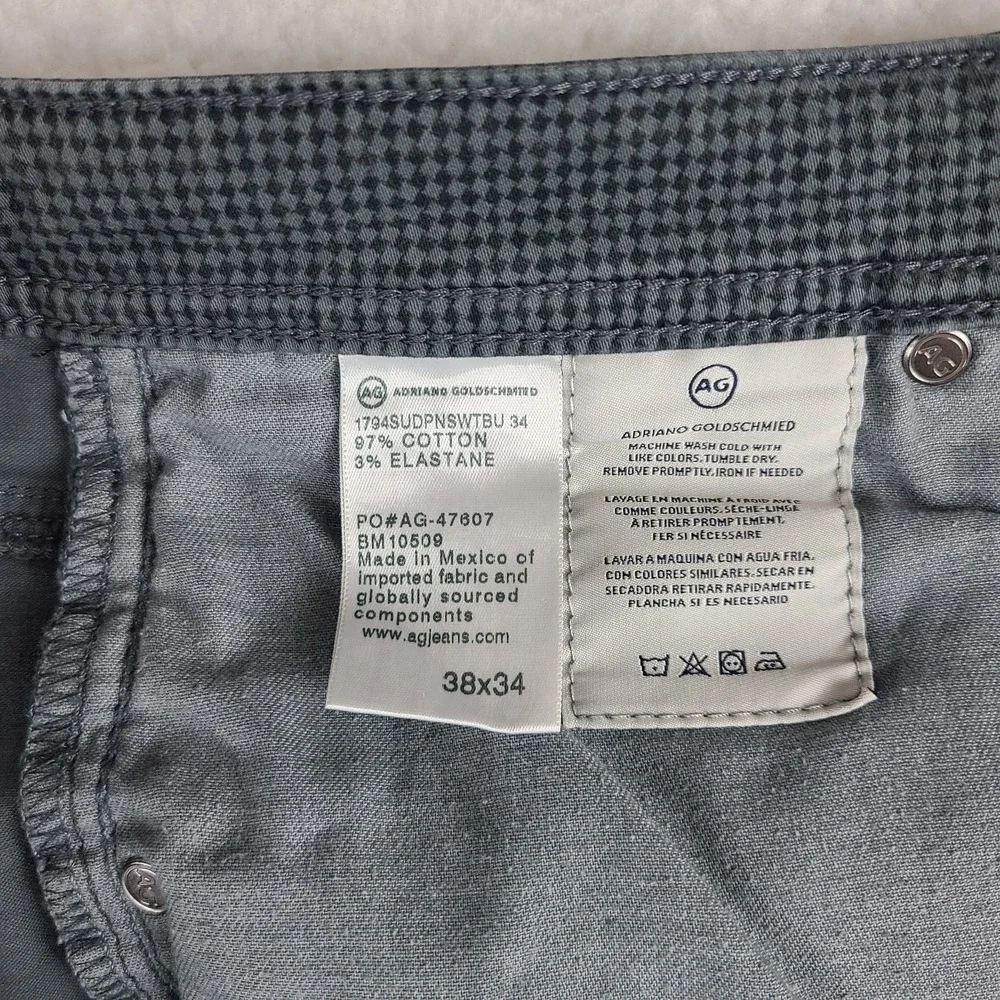 AG‎ Adriano Goldschmied Pants Mens 38x34 Gray Black The Everett Slim Straight
